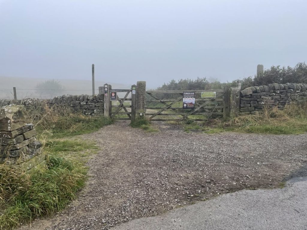 gate leading out from curbar gap car park