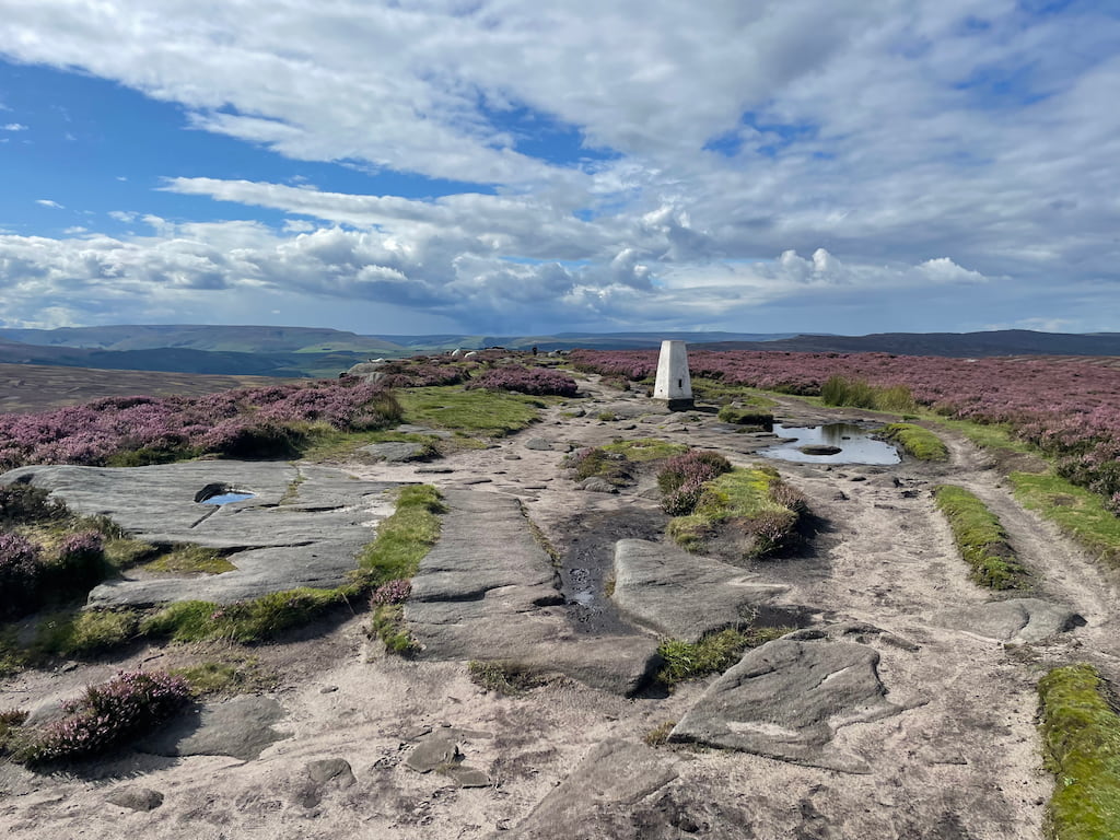 stanage edge main trig point at high neb