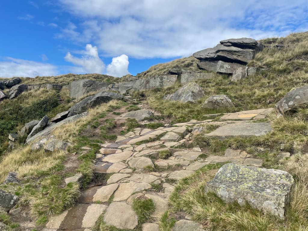 stanage edge near rock path near the top