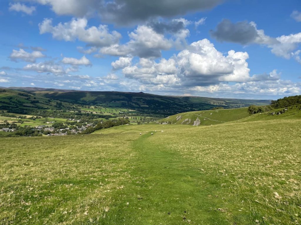 cave dale walk - view of hope valley and surrounding hills
