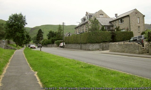 exiting castelton road along mam tor long walk
