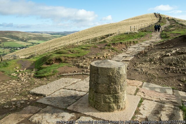 Memorial at Hollins Cross mam tor walk