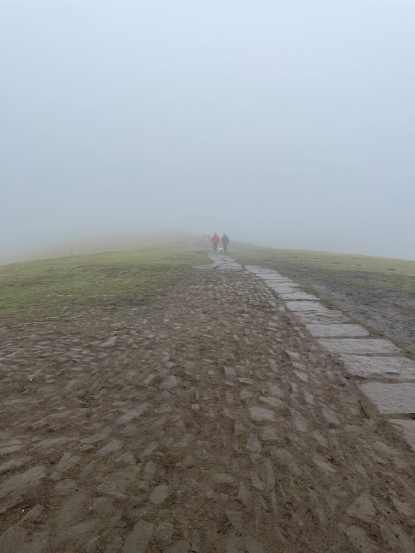mam tor foggy path in bad weather