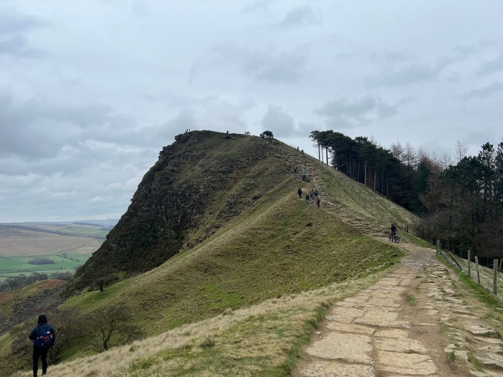 view of back tor from path below mam tor