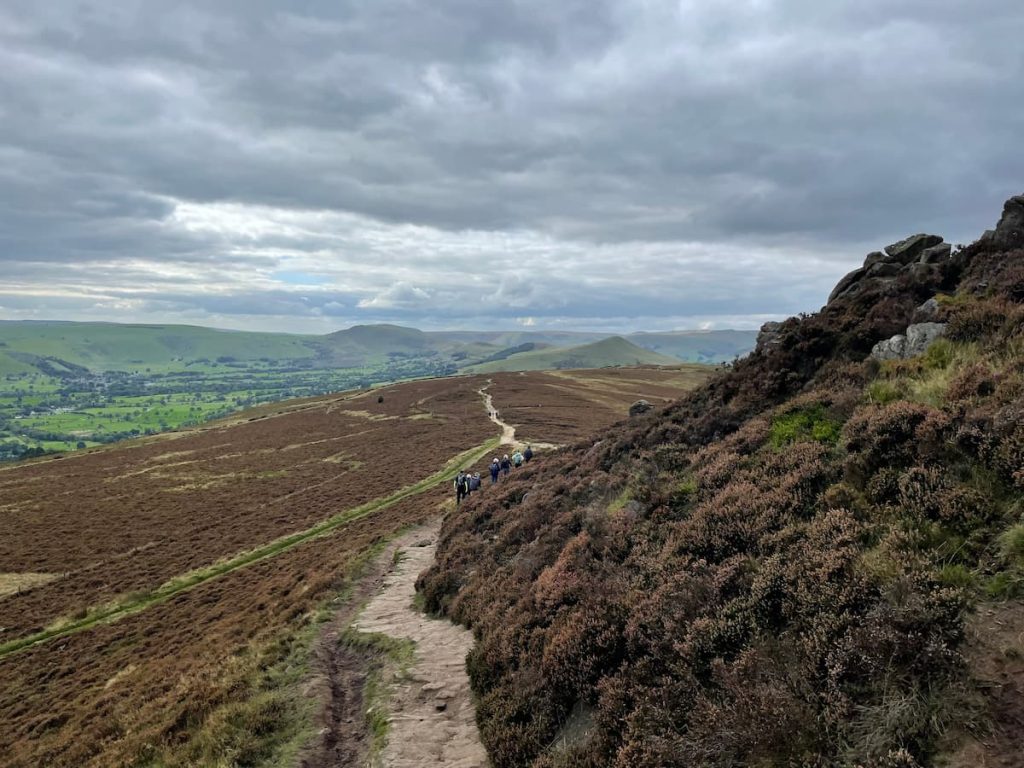 path along the back of top win hill walk