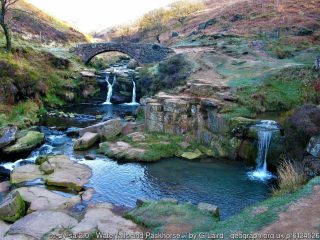 Three shires head waterfall and pools