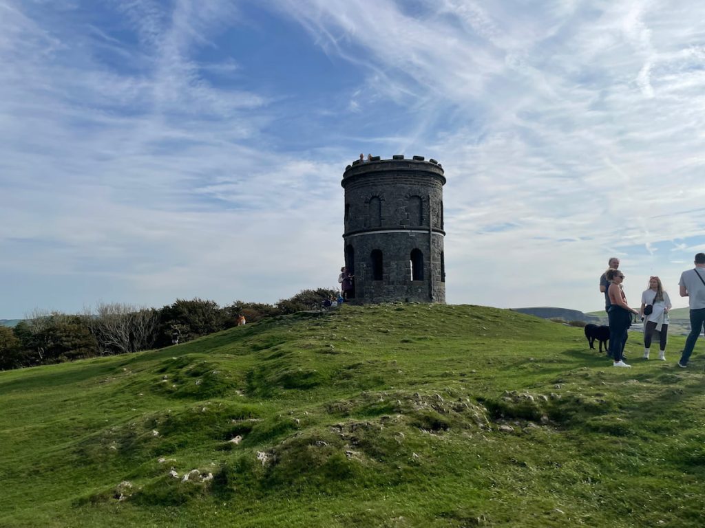 solomons temple view from below with a blue sky