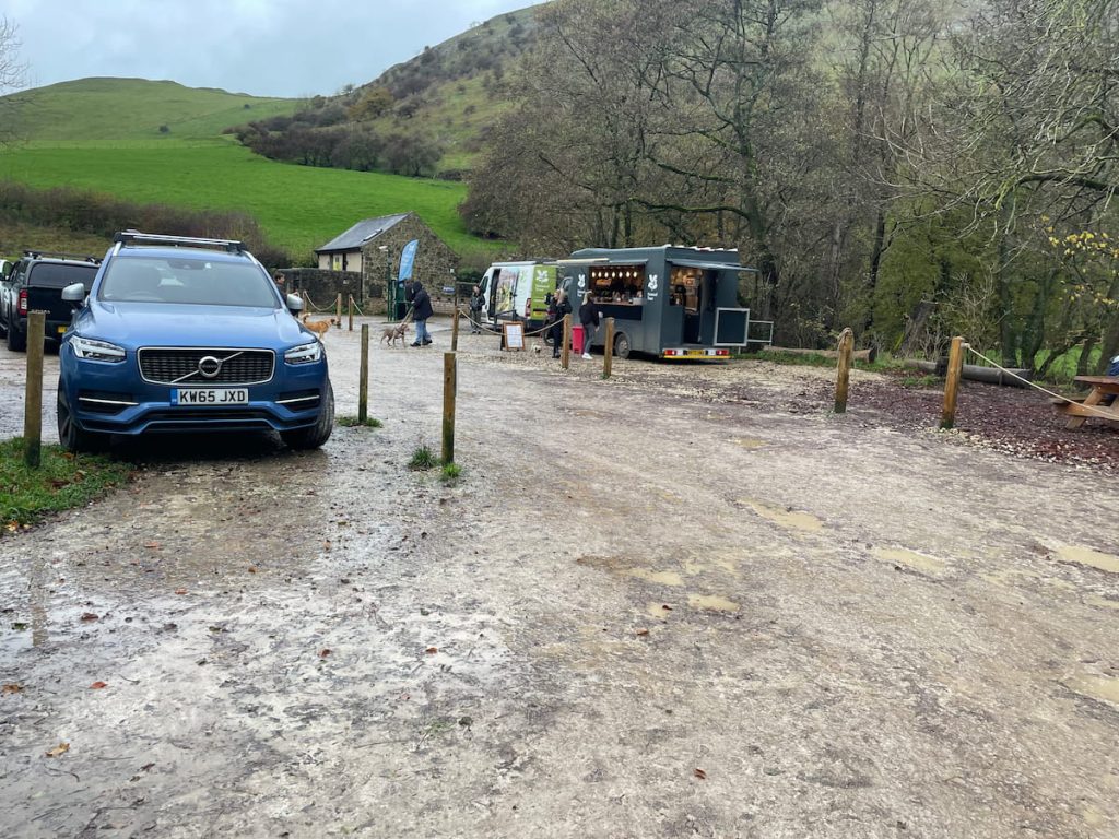 Dovedale National Trust Car Park with van in background
