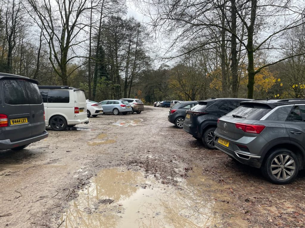 dovedale main car park muddy and wet