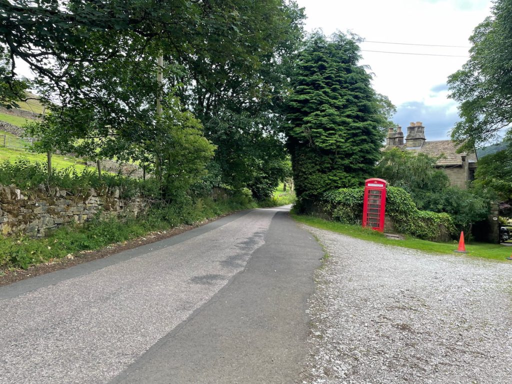 red phone box along ladybower reservoir walk