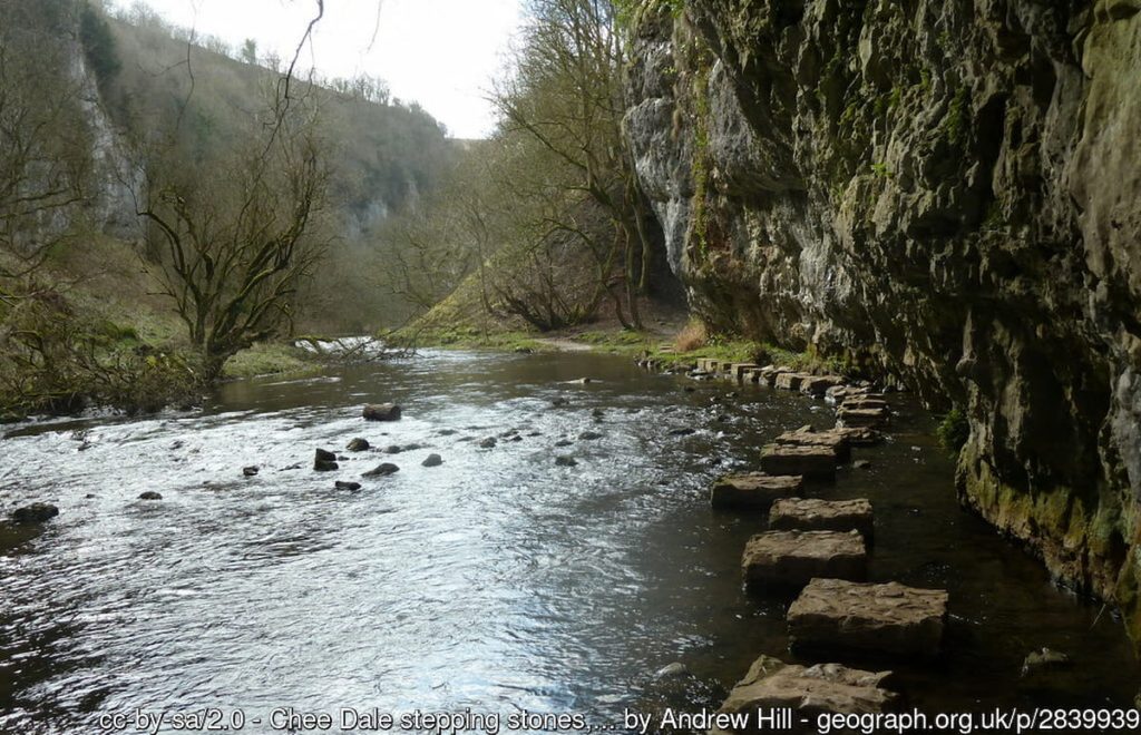 chee dale stepping stones in the peak district