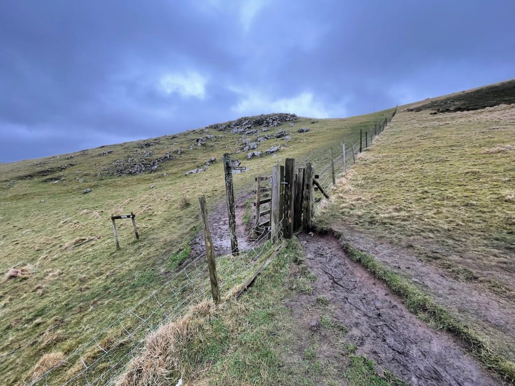 gate and path up steep hill