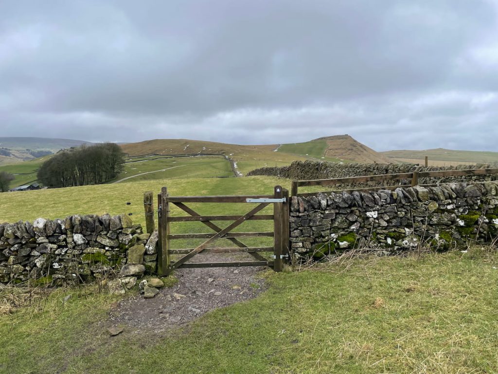 gate and view over fields