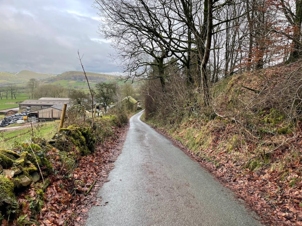 road back down to village