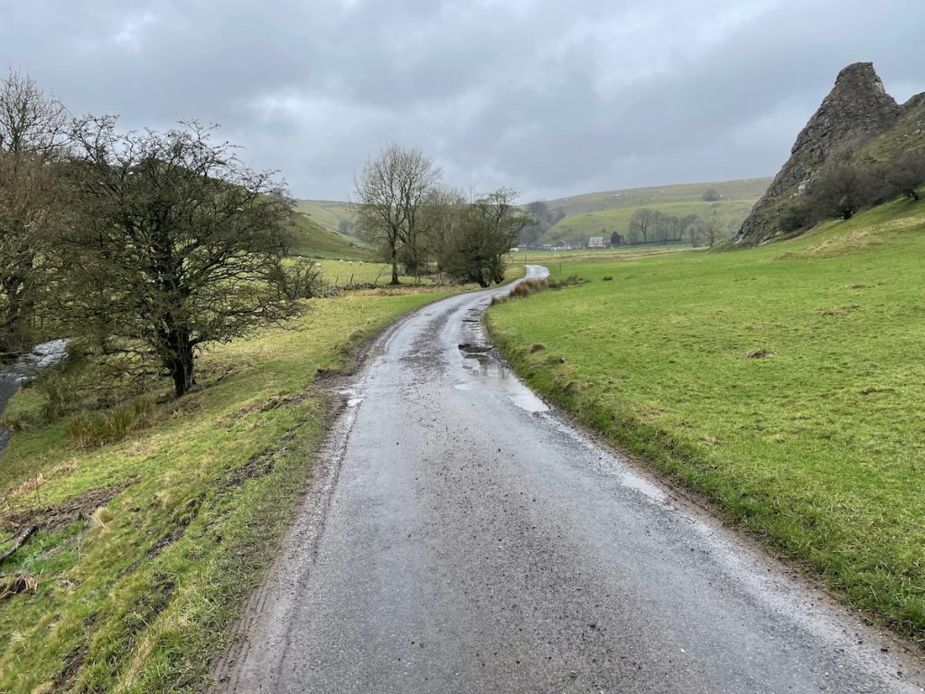 trarmac road heading towards chrome hill