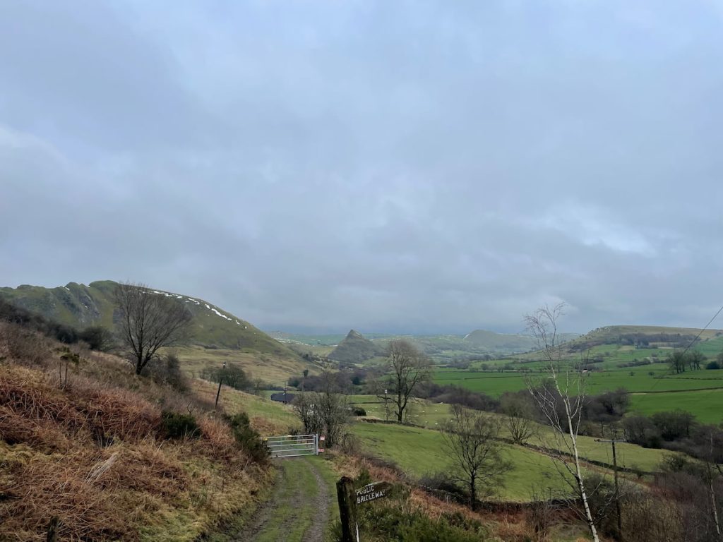 view of Chrome Hill, Parkhouse, and High Wheeldon in the distance