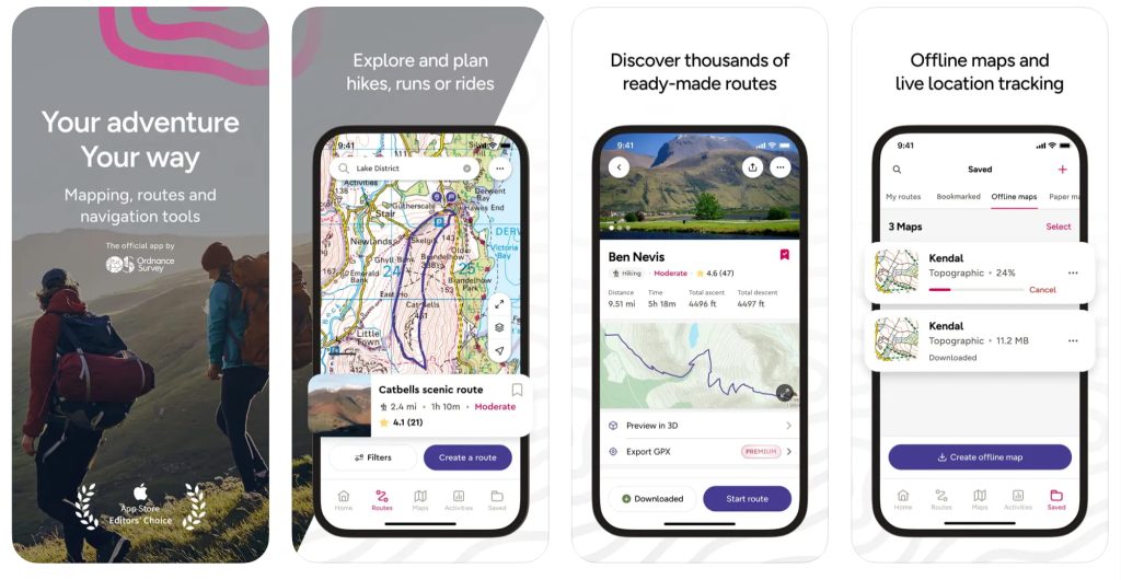 os maps hiking app apple app store view