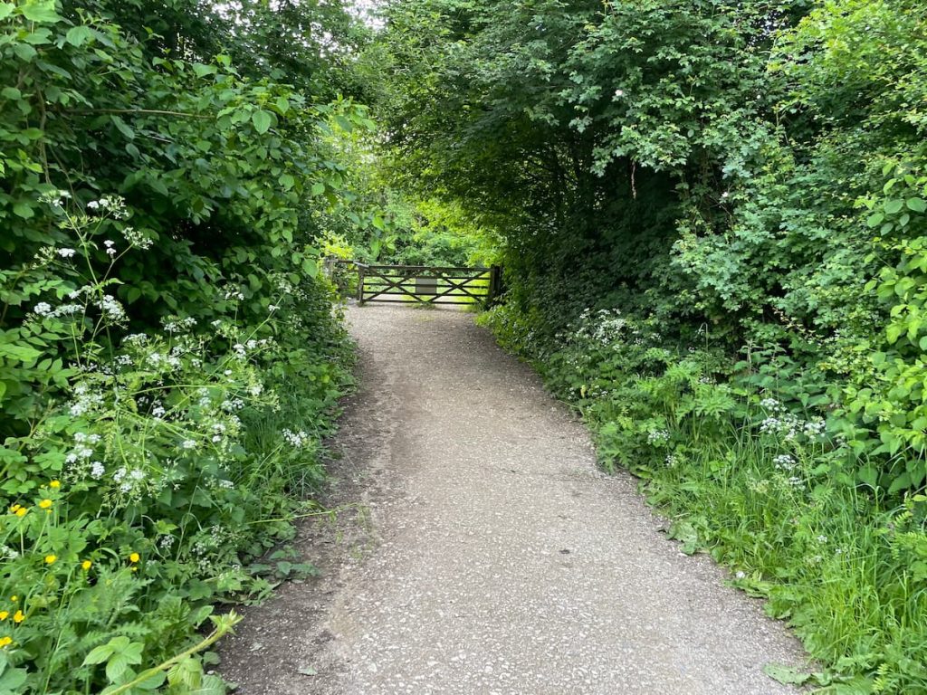 gate and path which gate leads to the villages of Hopton and Carsington