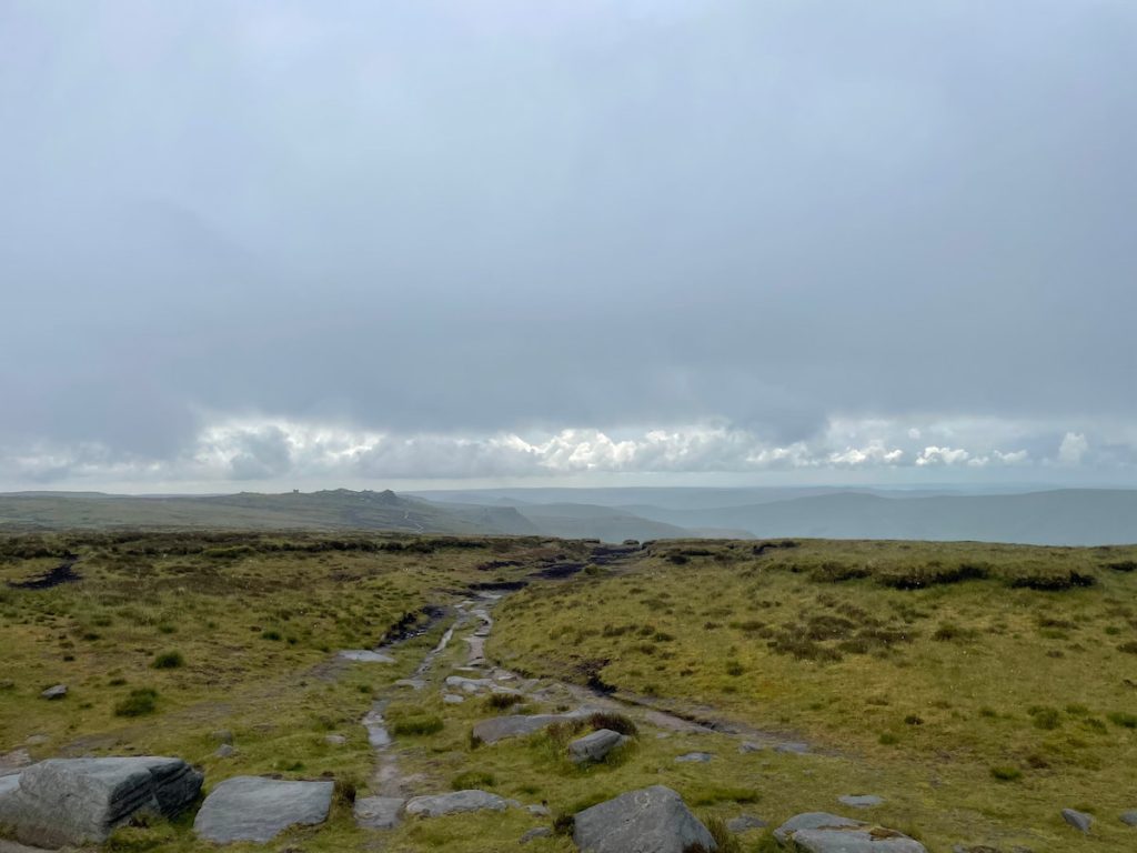 short cut path from kinder low trig point with stunning view