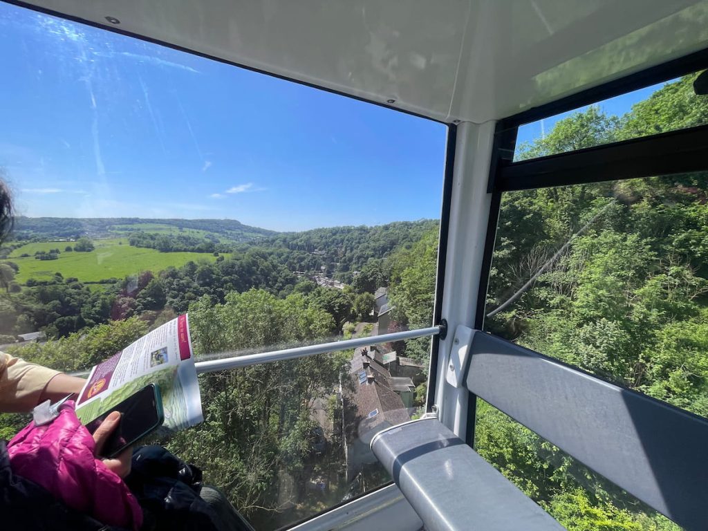 view from cable car at Heights of Abraham, matlock bath