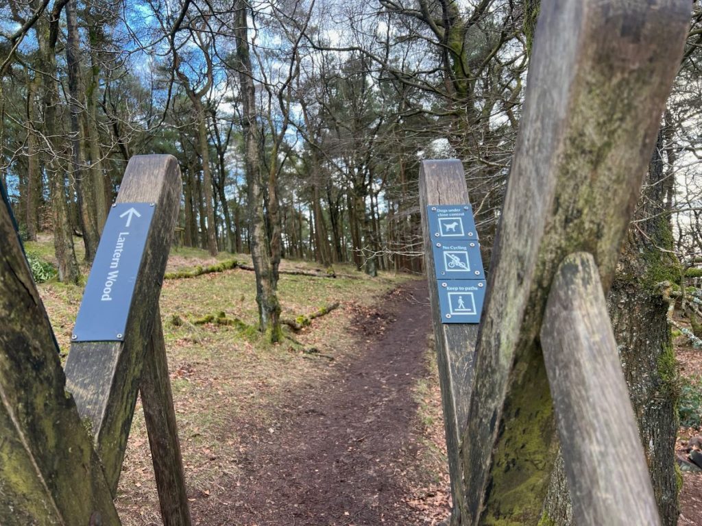 stile over wall leading to lantern wood