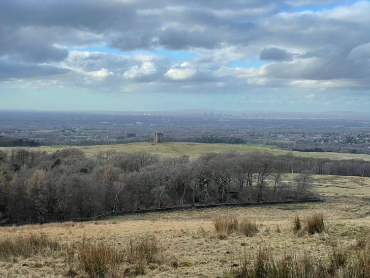 stunning view over cheshire and manchester from lyme park walk