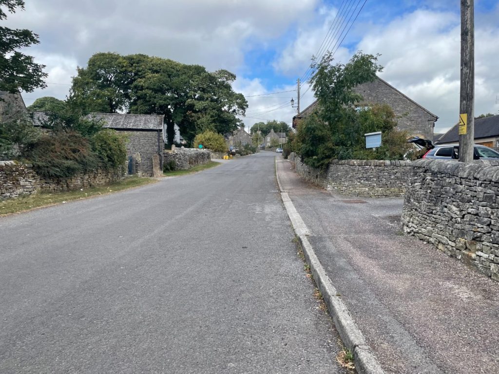 road through wetton leading from thors cave car park