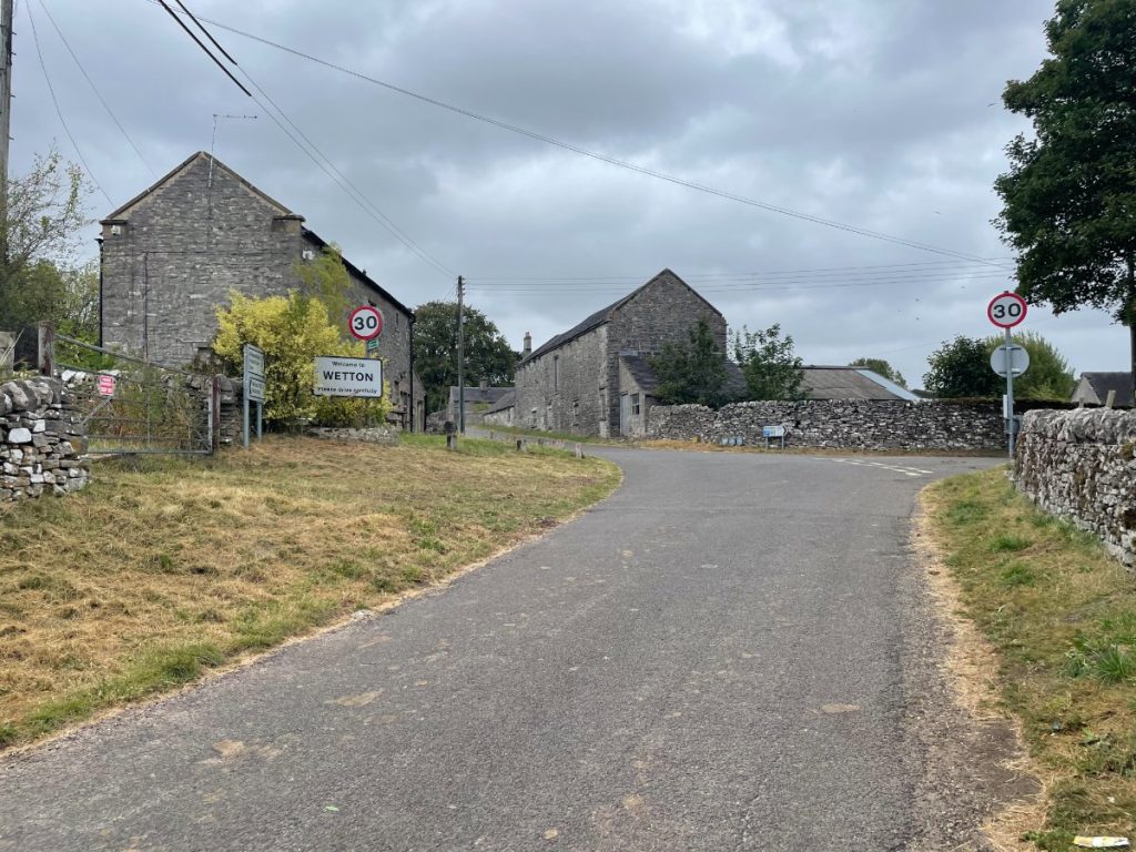 wetton village entrance sign
